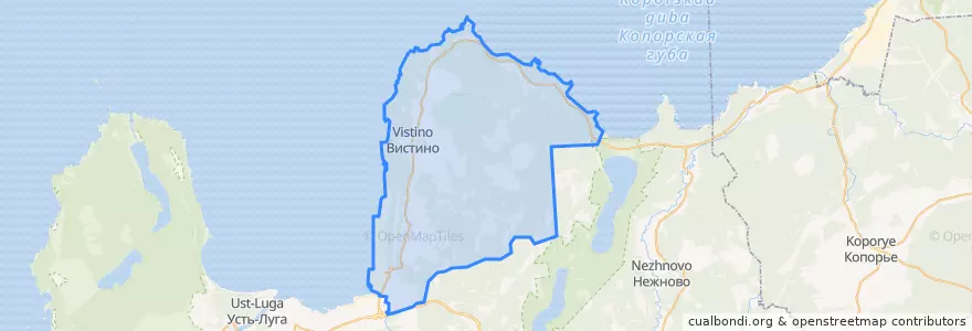 Mapa de ubicacion de Вистинское сельское поселение.