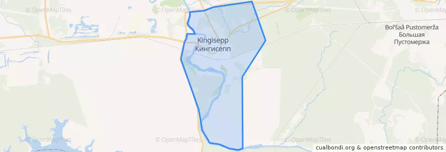 Mapa de ubicacion de Кингисеппское городское поселение.
