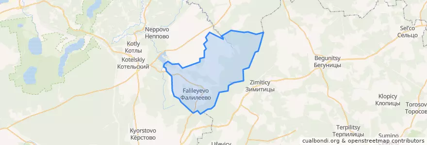 Mapa de ubicacion de Фалилеевское сельское поселение.