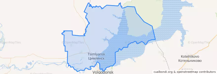 Mapa de ubicacion de Цимлянский район.