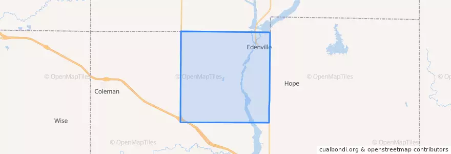 Mapa de ubicacion de Edenville Township.