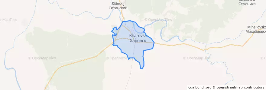 Mapa de ubicacion de городское поселение Харовск.