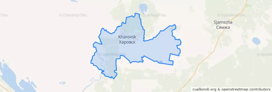 Mapa de ubicacion de Харовское сельское поселение.