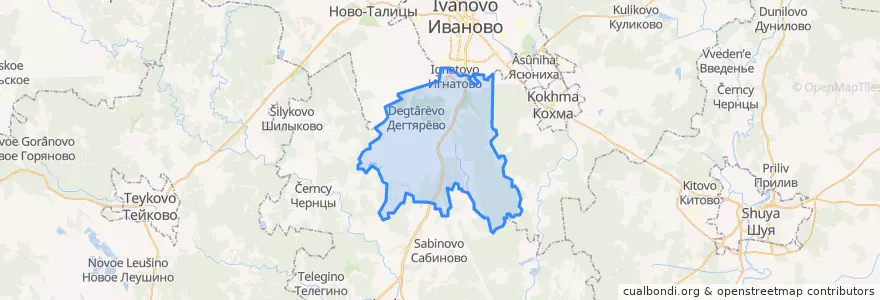 Mapa de ubicacion de Коляновское сельское поселение.