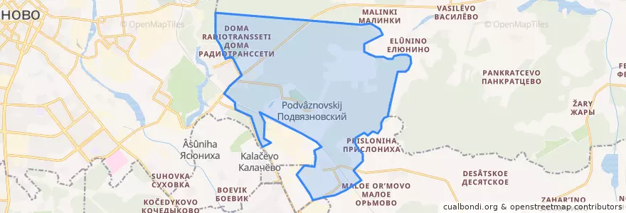 Mapa de ubicacion de Подвязновское сельское поселение.