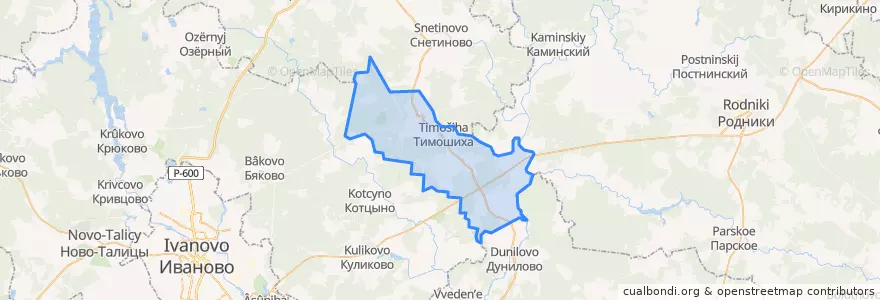 Mapa de ubicacion de Тимошихское сельское поселение.