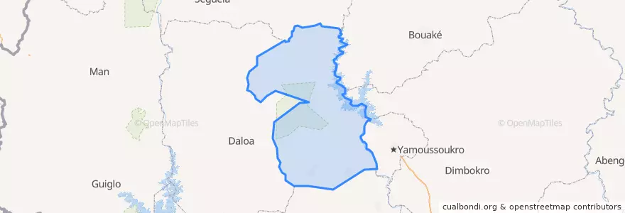 Mapa de ubicacion de Marahoué.