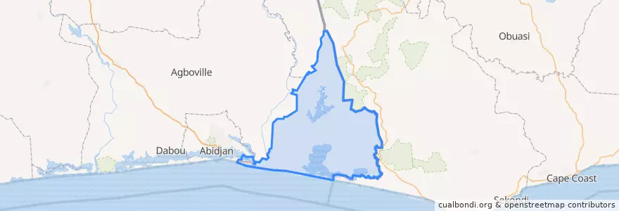 Mapa de ubicacion de Sud-Comoé.