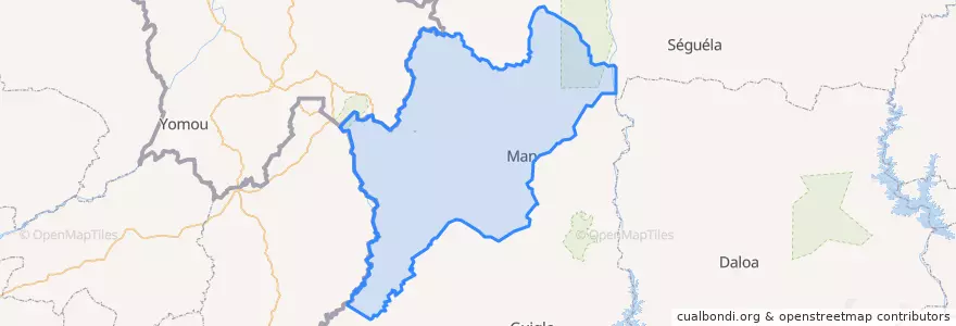 Mapa de ubicacion de Tonkpi.