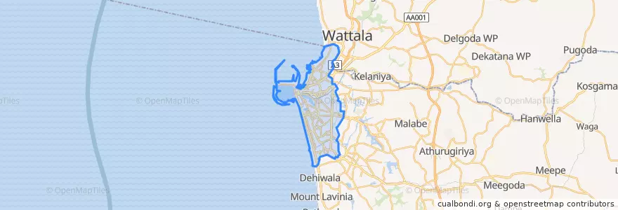 Mapa de ubicacion de Colombo.