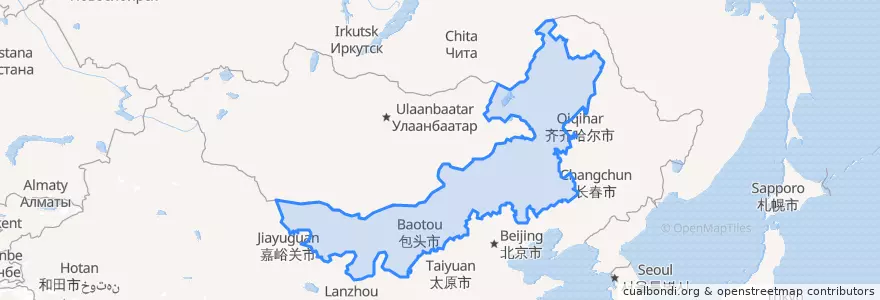 Mapa de ubicacion de 内蒙古自治区.