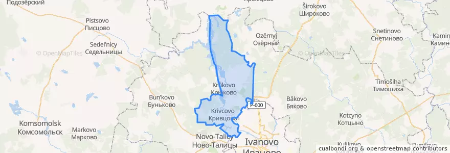 Mapa de ubicacion de Беляницкое сельское поселение.