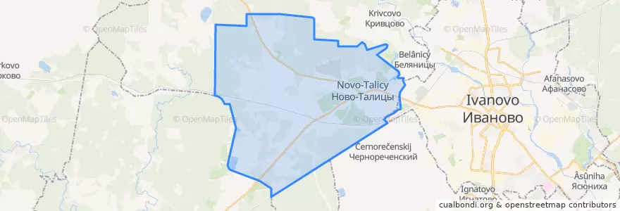 Mapa de ubicacion de Новоталицкое сельское поселение.