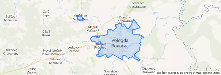 Mapa de ubicacion de Vologda.