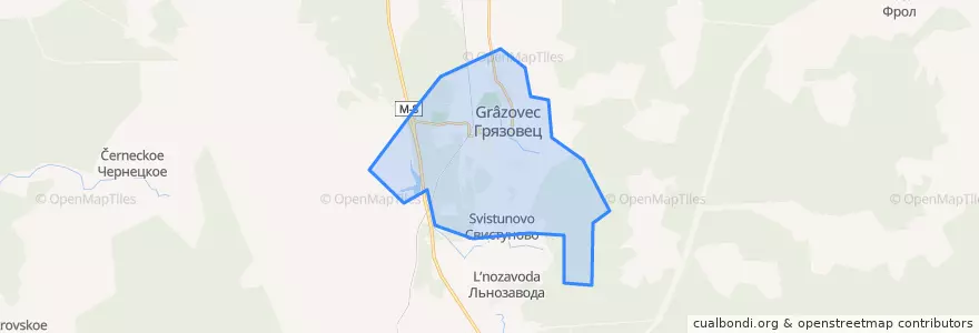 Mapa de ubicacion de Грязовецкое городское поселение.