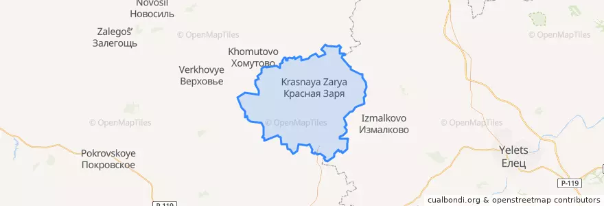 Mapa de ubicacion de Краснозоренский район.