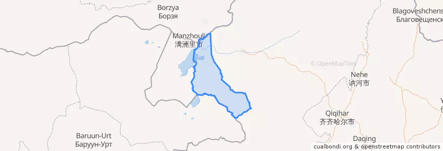 Mapa de ubicacion de 新巴尔虎左旗.