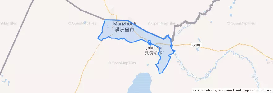 Mapa de ubicacion de 满洲里市.