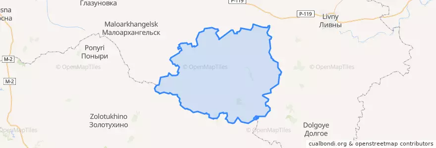 Mapa de ubicacion de Колпнянский район.