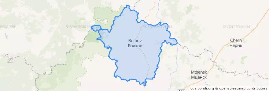 Mapa de ubicacion de Болховский район.