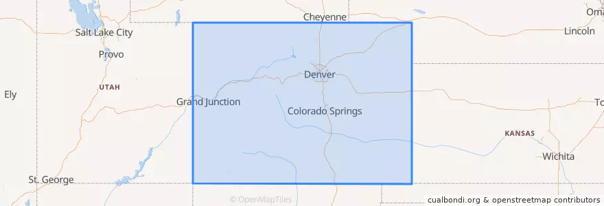 Mapa de ubicacion de Colorado.