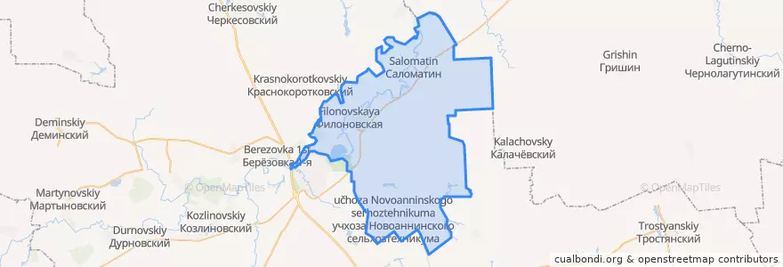 Mapa de ubicacion de Филоновское сельское поселение.