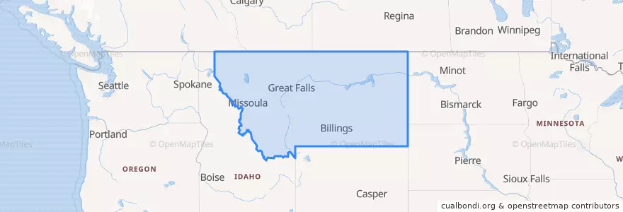 Mapa de ubicacion de Montana.