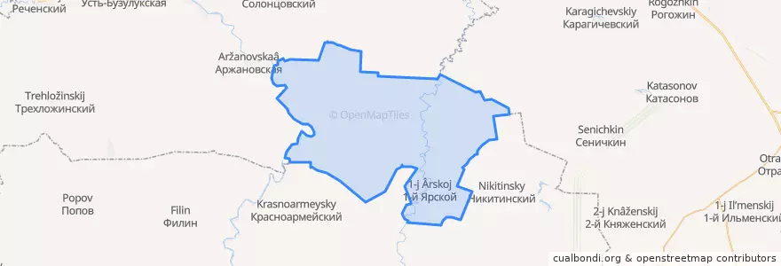 Mapa de ubicacion de Суляевское сельское поселение.