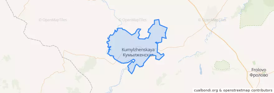 Mapa de ubicacion de Кумылженское сельское поселение.