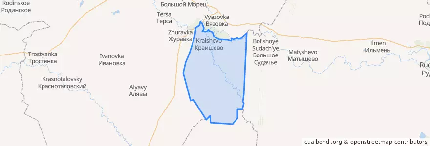 Mapa de ubicacion de Краишевское сельское поселение.