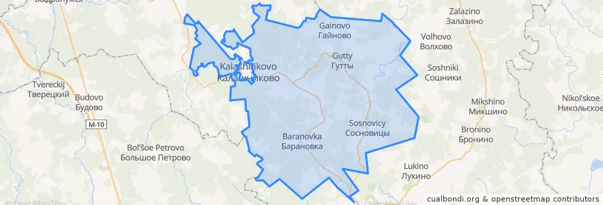 Mapa de ubicacion de Сосновицкое сельское поселение.