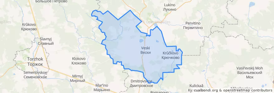 Mapa de ubicacion de Вескинское сельское поселение.