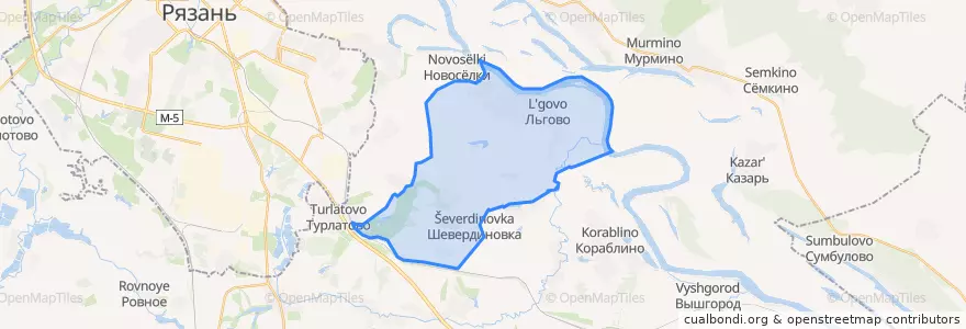 Mapa de ubicacion de Льговское сельское поселение.