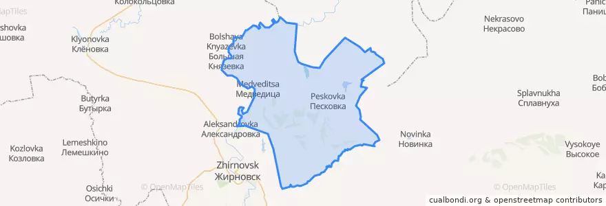 Mapa de ubicacion de Медведицкое сельское поселение.