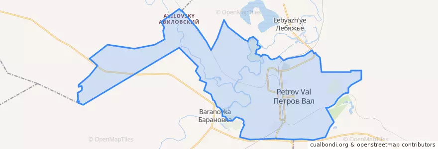 Mapa de ubicacion de городское поселение Петров Вал.