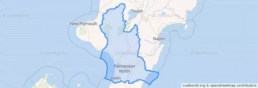 Mapa de ubicacion de Manawatū-Whanganui.