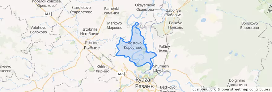 Mapa de ubicacion de Заокское сельское поселение.