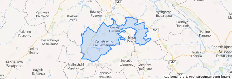 Mapa de ubicacion de Окское сельское поселение.