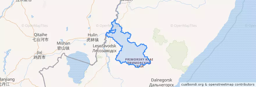 Mapa de ubicacion de Дальнереченский район.