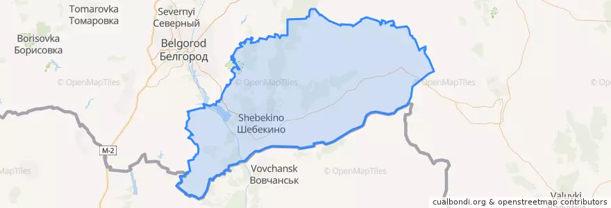 Mapa de ubicacion de Шебекинский городской округ.