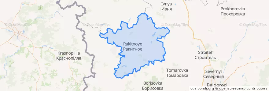 Mapa de ubicacion de Ракитянский район.