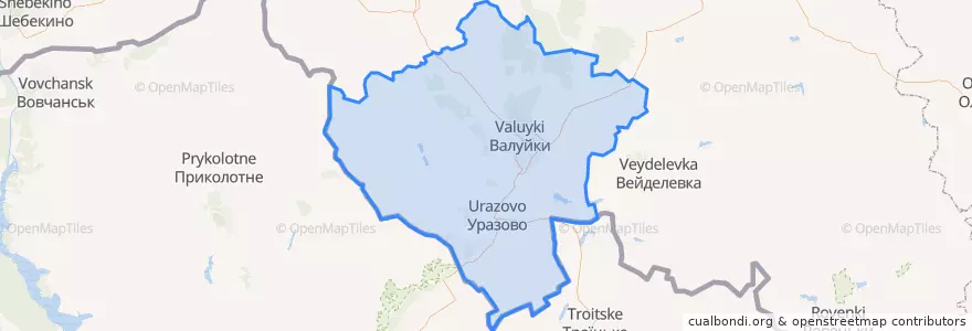 Mapa de ubicacion de Валуйский городской округ.