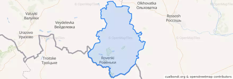 Mapa de ubicacion de Ровеньский район.