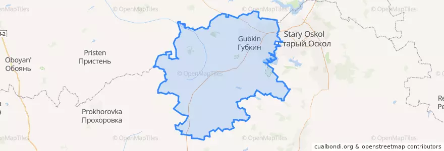 Mapa de ubicacion de Губкинский городской округ.