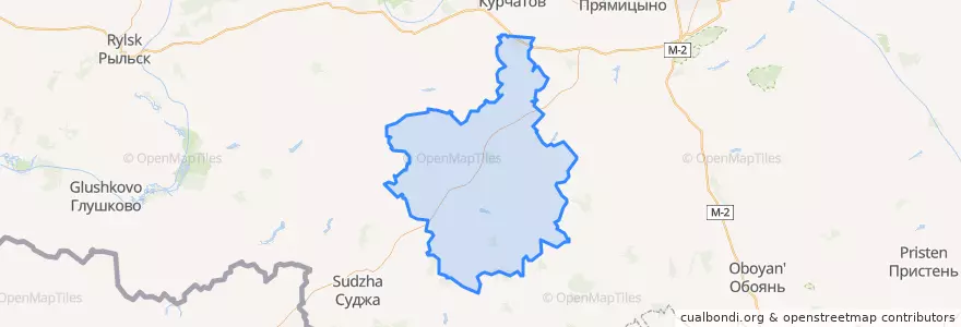 Mapa de ubicacion de Большесолдатский район.