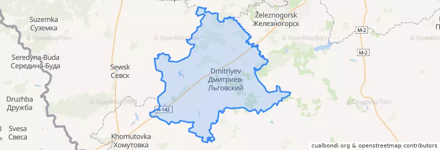 Mapa de ubicacion de Дмитриевский район.