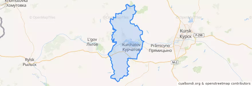 Mapa de ubicacion de Курчатовский район.