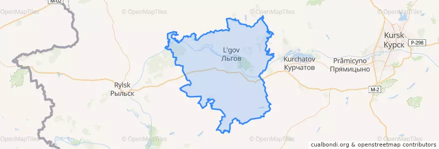 Mapa de ubicacion de Льговский район.