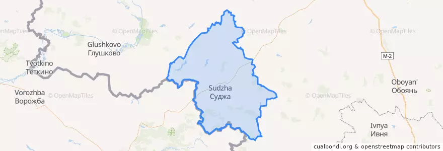 Mapa de ubicacion de Суджанский район.
