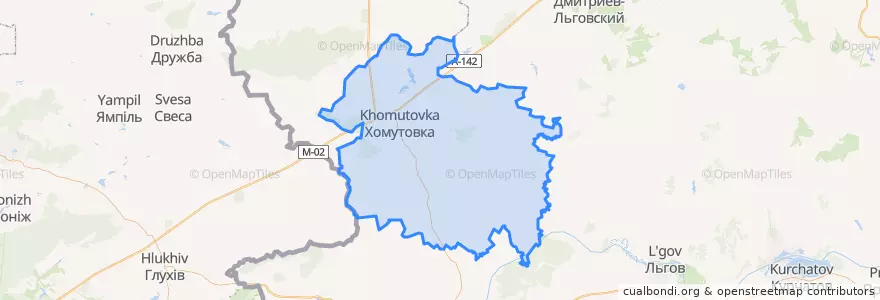 Mapa de ubicacion de Хомутовский район.